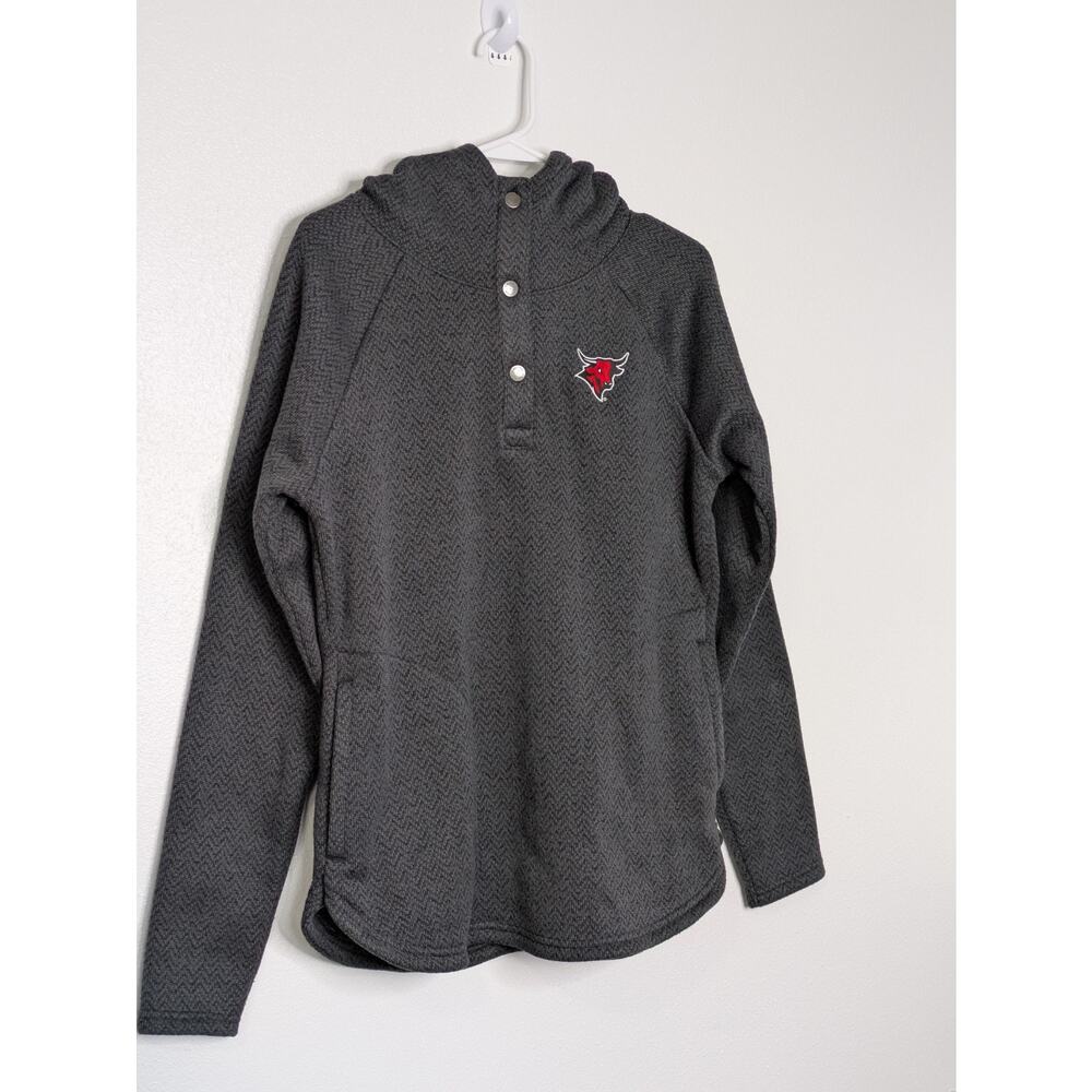 Women's Chicago Bulls Columbia Black Sweater Large Quarter-Snap Hoodie - Picture 2 of 7